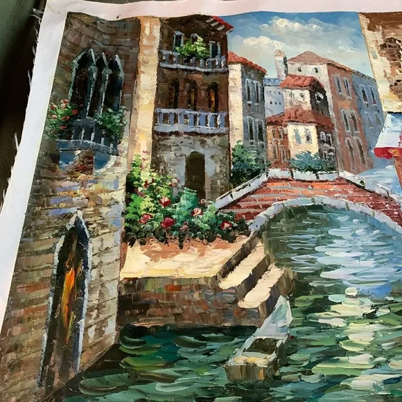 Original, hand painted oil painting.  Painting 24x20. Canvas 26.5x23.25. - Picture 3 of 4